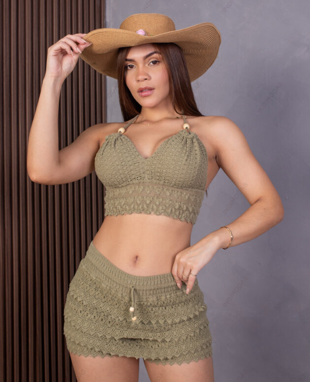 Top mini Macarena - Short greca plato 4p